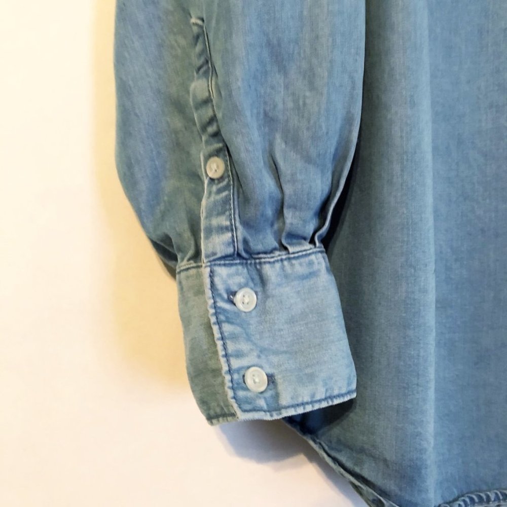 A New Day Chambray Button Down Shirt Blue XXL 2X - Picture 5 of 10